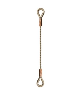 Elingue câble inox 1brin 2  boucles cossées