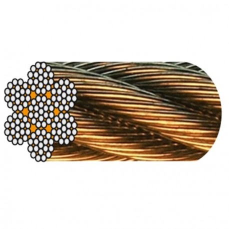 Câble acier galva 7 torons de 19 fils âme métallique