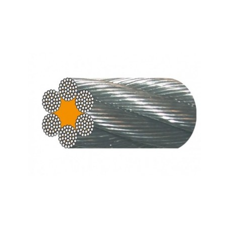 Câble acier galva 6 torons de 37 fils âme textile