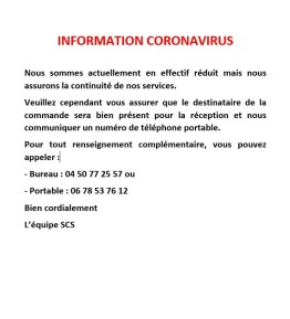 INFORMATION CORONAVIRUS