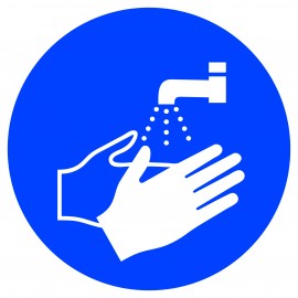Panneau adhésif "lavage des mains"