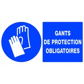 Panneau gants de protection obligatoires rigide 330x200mm