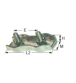 Serre-câble plat INOX 2 boulons