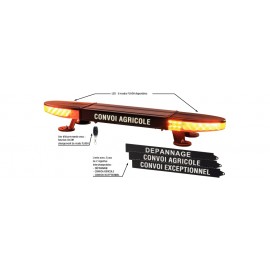 Rampe de signalisation LED 12/24V 100cm magnétique rechargeable 