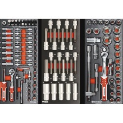 Servante d'atelier 7 tiroirs composée de 205 outils 