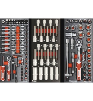 Servante d'atelier 7 tiroirs composée de 205 outils 