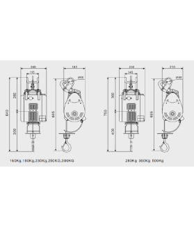 TREUIL ELECTRIQUE DE LEVAGE DE CHANTIER 230V
