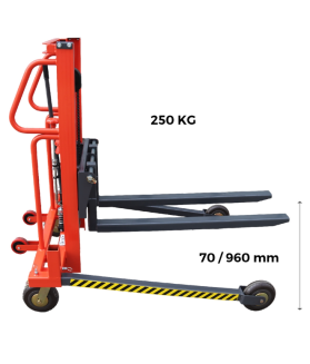 Gerbeur hydraulique manuel 500 kg levée max 1.6m