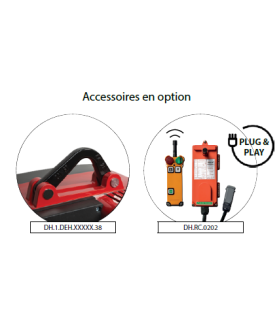 Palan électrique DMH 0.25, 0.5 et 1 tonne 230V monophasé